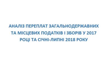 Analysis of overpayment of state/local taxes and levies in 2017 and in January-July 2018