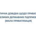 Аналітична довідка щодо приватизації невеликих державних підприємств (мала приватизація)