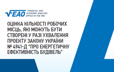 The estimation of job creation after the adoption of the bill “On energy efficiency of buildings”