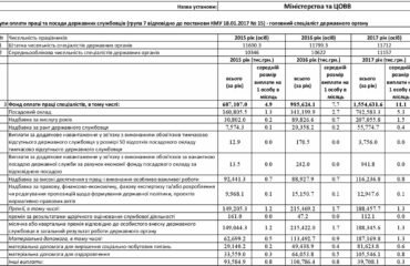 Статистичні дані щодо рівня заробітної плати державних службовців